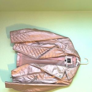 Pink faux leather jacket